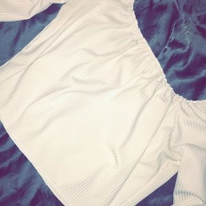 Long sleeve white crop top size